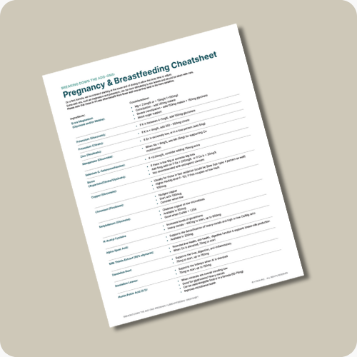Pregnancy and Breastfeeding Addons Cheat Sheet
